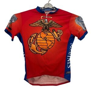 Primal Cycling Jersey Mens XL Red US Marines Semper Fidelis Short Sleeve Zip